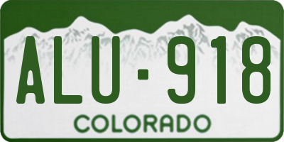 CO license plate ALU918