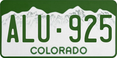 CO license plate ALU925