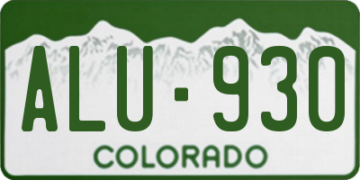 CO license plate ALU930