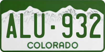 CO license plate ALU932