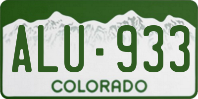 CO license plate ALU933
