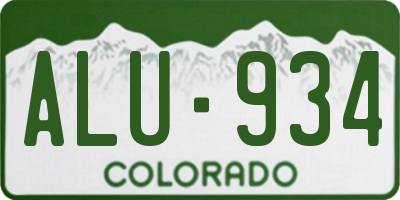 CO license plate ALU934