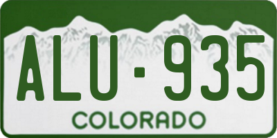 CO license plate ALU935