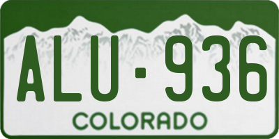 CO license plate ALU936