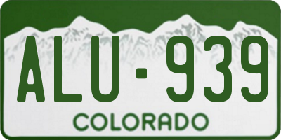 CO license plate ALU939