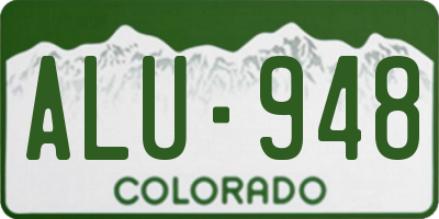 CO license plate ALU948