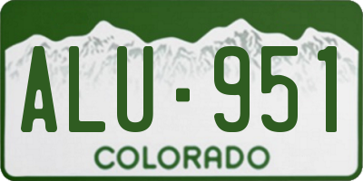 CO license plate ALU951