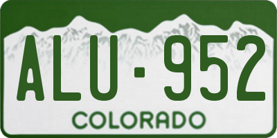 CO license plate ALU952