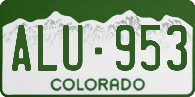 CO license plate ALU953