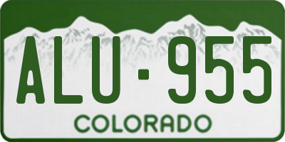 CO license plate ALU955