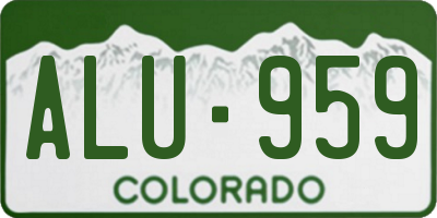 CO license plate ALU959