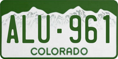 CO license plate ALU961