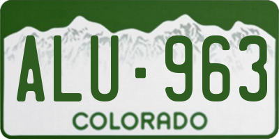 CO license plate ALU963