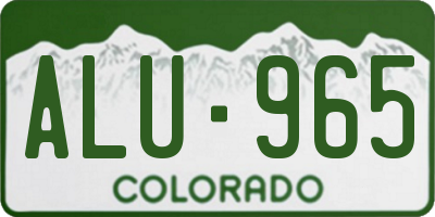 CO license plate ALU965