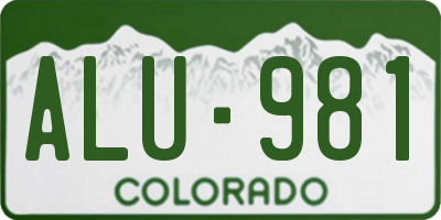 CO license plate ALU981