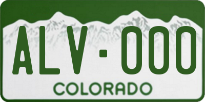 CO license plate ALV000