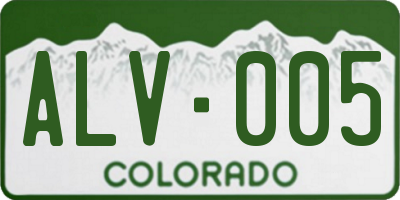CO license plate ALV005