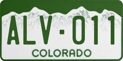 CO license plate ALV011
