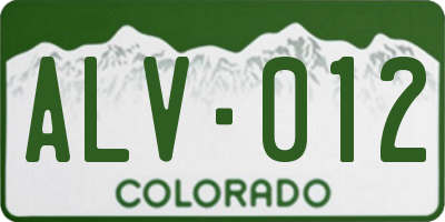 CO license plate ALV012