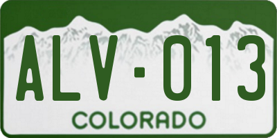 CO license plate ALV013