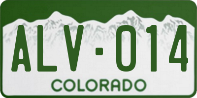 CO license plate ALV014