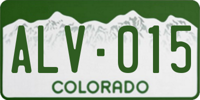 CO license plate ALV015