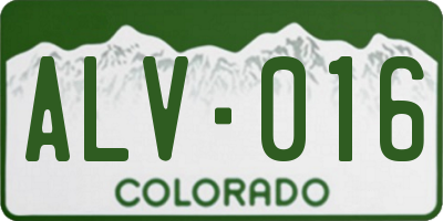 CO license plate ALV016