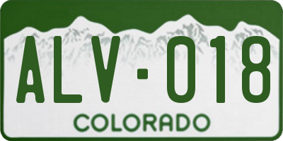 CO license plate ALV018