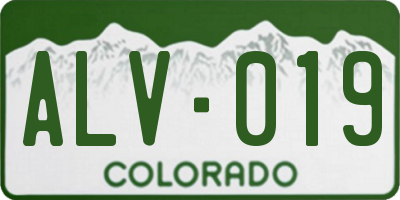 CO license plate ALV019