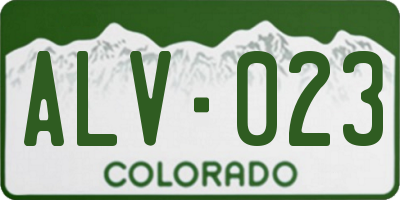 CO license plate ALV023