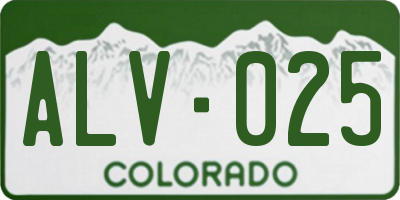 CO license plate ALV025