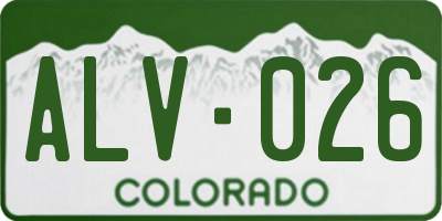 CO license plate ALV026