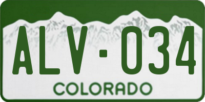 CO license plate ALV034