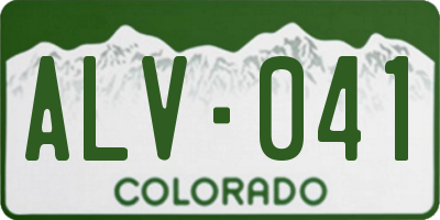 CO license plate ALV041
