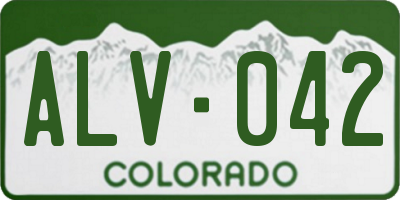CO license plate ALV042