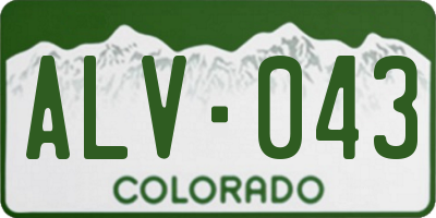 CO license plate ALV043
