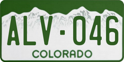 CO license plate ALV046
