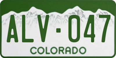 CO license plate ALV047