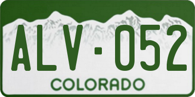 CO license plate ALV052
