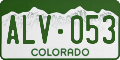 CO license plate ALV053