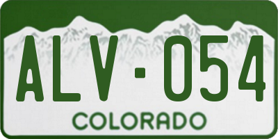 CO license plate ALV054
