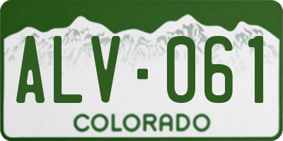 CO license plate ALV061