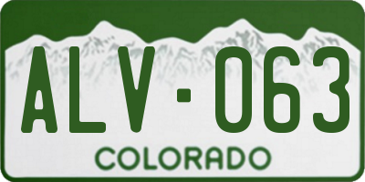 CO license plate ALV063