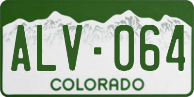 CO license plate ALV064