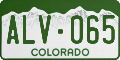 CO license plate ALV065