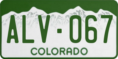 CO license plate ALV067