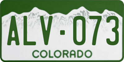 CO license plate ALV073