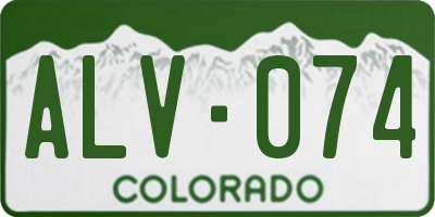 CO license plate ALV074