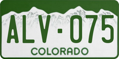 CO license plate ALV075