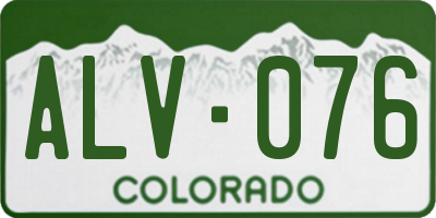 CO license plate ALV076